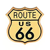 0980 X Écusson thermocollant Motif Route 66 USA Mainstreet Road Rétro 88 x 88 mm