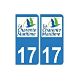 17 CG Charente-Maritime autocollant plaque immatriculation sticker - Angles : arrondis