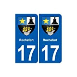 17 Rochefort blason ville autocollant plaque sticker - Angles : arrondis