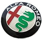 2 emblèmes Alfa Romeo en métal, version verte, 74 mm de diamètre, MY 2016, pour capot avant et arrière d’Alfa ...