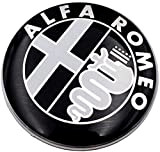 2 Fregi Armoiries Alfa Romeo Noir Logo 74mm Capot Avant Arrière Emblème Noir 147 156 159 Brera Mito MÉTAL