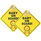 2 Pcs Bébé à Bord Signe pour Voiture, Autocollant Avertissement de Sécurité Bébé Signe Magnétique Panneaux Baby on Board avec ...