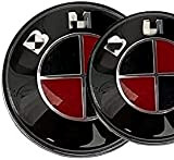 2 pièces (Noir et Rouge) tor Capot et Coffre de Logo, pièces de Rechange 82mm + 74mm for X3 x5 ...