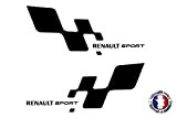 2 Stickers Autocollants Renaul Sport Clio Megane RS Twingo ref: r26 (Noir)