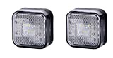 2 x 12/24 V carrés LED avant pour camion, remorque, caravane, camion, bus, camionnette, benne