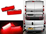 2 x feu réflecteur de pare-choc lentille rouge, LED, anti-brouillard, freinage, DRL pour Vivaro Movano Master Trafic Primastar