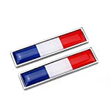 2pcs / 1 paire d'autocollants de voiture en métal drapeau France emblème 3D emblème national signes FR drapeau tricolore badge ...