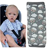 2x HECKBO Baby poussette porte-bébé protège ceinture avec mouton nuage - ceinture de sécurité épaulière coussin d'épaule protège ceinture sièges ...