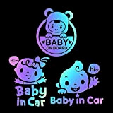 3 pcs Autocollant Baby On Board, Autocollant Baby in car Sticker Bébé à bord autocollant Autocollant Voiture Bébé à Bord, ...