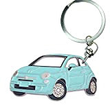 3dcrafter Keyring for Fiat 500 car accessories merchandise for drivers made from metal chrome green blue white and many colors ...