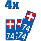 4 x -74 Haute Savoie autocollant sticker plaque immatriculation voiture auto sans texte