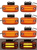 8 X 24 V LED Orange néon côté Outline Feux de gabarit avec supports de fixation Châssis de remorque Camion caravane Bus