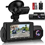 Abask 4K GPS Dashcam Vision Nocturne IR, Caméra de Voiture avec 32G Carte SD, Surveillance du Parking, Détection de Mouvement, ...