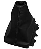 AERZETIX - Soufflet de levier de vitesse en simili cuir avec couture/surpiqûres couleurs variables (noir avec surpiqûres noires)