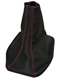AERZETIX - Soufflet de levier de vitesse en simili cuir avec couture/surpiqûres couleurs variables (noir avec surpiqûres rouges)
