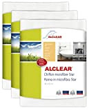 ALCLEAR Star 950006_3 Lot de 3 Chiffons Spéciaux en Microfibre pour Salle de Bain, WC et Cuisine pour Retirer les ...