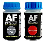 Alex Flittner Designs Peinture pour Plymouth PC5 Lumière Iris Perle Métallique + Vernis Transparent Chaque 50ml Vernis Voiture Basislack Kit