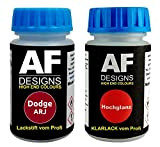Alex Flittner Designs Stylo de retouche pour Dodge ARJ Blaze Red Crystal Perl Metallic + vernis transparent 50 ml