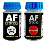 Alex Flittner Designs Stylo de retouche pour Nissan QAQ White Perl + vernis transparent 50 ml chacune