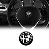 Alfa Romeo 21830A Autocollant 3D logo pour volant Noir Diamètre 40 mm