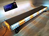 Ambre/Blanc LED Strobe Light Emergency Light Bar 21 Modes Affichage numérique étanche avec Interrupteur de Commande pour véhicules de Camion ...