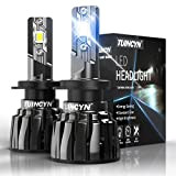 Ampoules LED H7, TUINCYN 16000LM 80W +400% Luminosité Kit de Conversion de Lampes 6000K Blanc Phares LED pour Voiture et ...