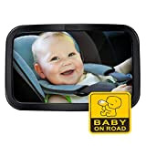 ANSTA rétroviseur bébé, 100% miroir anti-reflet, large miroir convexe avec vue claire, siège arrière réglable avec rotation grand angle de ...