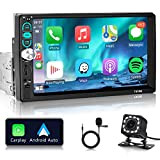 Apple Carplay Autoradio 1 Din avec Bluetooth Mains Libres Android Auto 7 Pouces Écran Tactile Autoradio avec IOS/Android Mirror Link ...