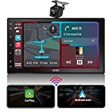 ATOTO 7 Pouces Full HD Écran Tactile Autoradio 2 Din, CarPlay sans Fil, Android Auto sans Fil, Lien Miroir, Bluetooth, ...