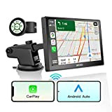 ATOTO P8 7 Pouces QLED Touchscreen GPS Auto, Carplay sans Fil et Android Auto sans Fil, Contrôle par télécommande, variateur ...