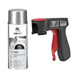 AUPROTEC Peinture aérosol Corona argenté Spray Vernis pour échappement résistante la Chaleur 650°C pulvérisateur 400 ML + 1x poignée Originale ...
