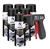 AUPROTEC Peinture aérosol Corona Noir Mat Spray Vernis pour Moteur résistante la Chaleur 650°C pulvérisateur 6X 400 ML + 1x ...