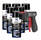 AUPROTEC Peinture aérosol RAL 9005 Noir Brillant Spray Vernis pulvérisateur 6X 400 ML + 1x poignée Originale pour Bombes aérosols