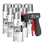 AUPROTEC Peinture aérosol Silver Star Vernis argenté pour Jantes Spray 6X 400 ML + 1x poignée Originale pour Bombes aérosols