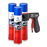 AUPROTEC Spray Colle Super Glue adhésif en aérosol Puissant pulvérisateur 3X 400 ML + 1x poignée Originale pour Bombes aérosols