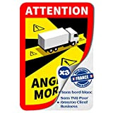 Autocollant Angle Mort Pour Poids Lourds - Adhésif Angle Mort Camion, Camping-car 3.5 Tonnes - Stickers Officiels Sans Bord Blanc, ...