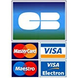 Autocollant CB acceptée Voiture Mur Mural Boutique magasin Hotel Taxi Carte bancaire Bleue visa sticker logo 1 - Taille : ...