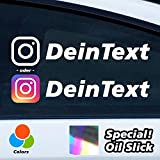 Autocollant de voiture Decus Shop Instagram avec nom au choix x1