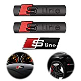 Autocollant en Métal Logo 3D S Line, 3 Pcs Emblèmes S Line, Sport S Line Logo Emblème, Emblème Extérieur de ...