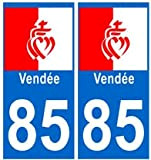 autocollant plaque immatriculation département Vendée 85 blason