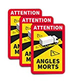 Autocollants anges morts (ATTENTION ANGLES MORTS) Lot de 3/6/18/30 Pcs Taille 17 x 25 cm Signalisation obligatoire en France pour ...