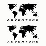 Autodomy Autocollants Carte du Monde Planisphère Adventure Valise Moto Off Road Trail Sport 4x4 Pack de 2 unités pour la ...