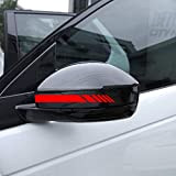 Autodomy Autocollants Rétroviseur de Voiture avec Rayures Design Stripes Pack de 6 unités de largeurs différentes pour Voiture (Rouge)