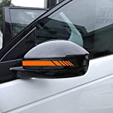 Autodomy Autocollants Rétroviseur de Voiture avec Rayures Design Stripes Pack de 6 unités de largeurs différentes pour Voiture (Orange)