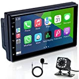 Autoradio 2 Din avec Apple CarPlay Android Auto Hikity 7'' Poste Radio Voiture Bluetooth Main Libres Écran Tactile Récepteur FM ...