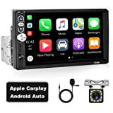 Autoradio Carplay 1 Din Bluetooth Écran Tactile Hikity 7 Pouces Lecteur MP5 Autoradio avec Caméra de recul Android Auto/Lien Miroir ...