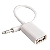 AUX à USB 3.5mm mâle Aux Audio Jack Branchez à USB 2.0 Femelle Convertisseur Câble Cordon Câble Convertisseur pour Voiture ...