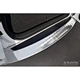 Avisa Protection de seuil arrière INOX Compatible avec Toyota RAV-4 III 2005-2008 & FL 2008-2012 'Ribs' Argent