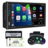 AWESAFE Autoradio 2 Din Carplay & Android Auto/iOS Mirror/Auto Link,Autoradio 7'' Écran Tactile avec Bluetooth 5.0/GPS Navigation FM/AM/RDS/Siri/Commande au Volant/Aide ...