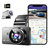 AZDOME Caméra Embarquée 4K + 1080P Dashcam Avant et Arriere avec WiFi, GPS, 170°Angle, WDR, Enregistrement en Boucle, G-capteur, Surveillance ...